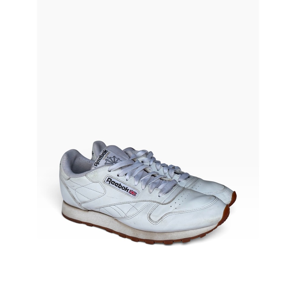 Reebok Classic Leather Mens 9 White Gum GUC FX6933 Retro Casual Sneakers